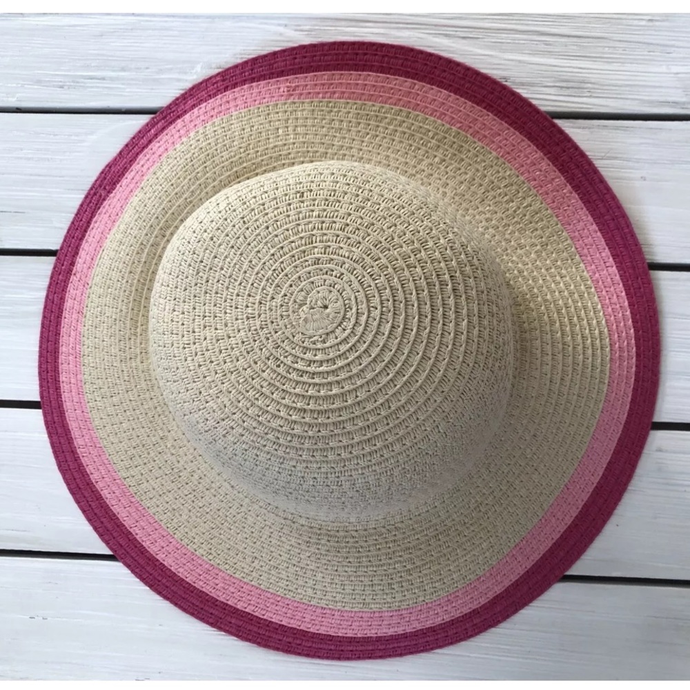 Gymboree Straw Hat Bright Rose baby girl